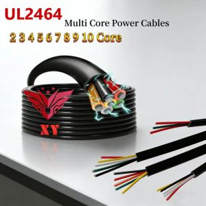 28AWG 10M Đen cách điện PVC vỏ bọc điện dây linh hoạt 2 3 4 5 6 7 8 9 10 lõi ul2464