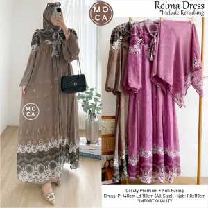 GAMIS DRESS SET HIJAB ROIMA LD 110 BY MOCA BERLABEL