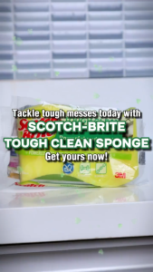 3M™ Scotch-Brite® Tough Clean Sponge Value Pack Anti-Bacterial 2 pcs/pack + 1 FREE Easy Clean Sponge For removing stubborn stains & grease