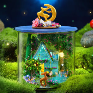 CUTEBEE Enchanted Miniature Shop DIY Kit 3D Dollhouse with LED Lights Detailed Furniture Dreamy Birthday Gift