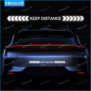 【Howdi Car Outlets】Keep Distance Car Reflective Stickers Rear Trunk Reflector Car Driving Safety Warning Mark Auto Body Waterproof Decal