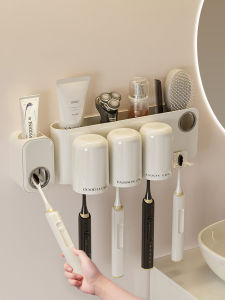 AMU·PIGGY | No-Drilling Toothbrush Holder Set