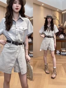 ZHENMANZI | Vintage Short Sleeve Summer Dress Ensemble with Pinafore