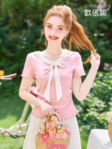 HEYINI | Áo Thun Nữ Tay Ngắn Ôm Body Hoa Văn Mới Xuất Hiện Mùa Hè