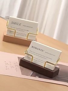 Business Card Holder Beech Card Holder Storage Stand Office Desk Display Stand Tabletop Shelf