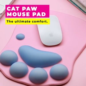 Cat Mouse Pad Cute Cat Paw Mouse Pad Non Slip Sponge Wrist Rest Mouse Mat Pink Wrist Support ergonomic mouse pad arm rest