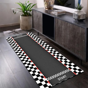 VIKAMA Track Design Carpet Durable Non-Slip Home Decor for Living Room Bedroom Kitchen Hallway - Durable Polyester Fibre Mat