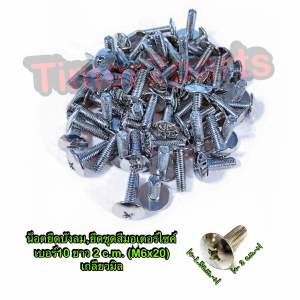 น็อตบังลม เบอร์10 ยาว 2 c.m. M6x20 **มีตัวเลือก** น็อตยึดบังลม น็อตยึดชุดสี มอเตอร์ไซค์