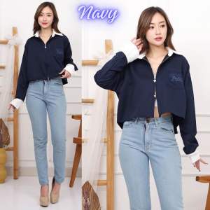 Kemeja crop top yosita atasan wanita fashion korean style