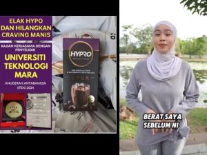 hypro buat perut kenyang lebih lama dan kawal selera makan / produk kurus lulus KKM kajian uitm
