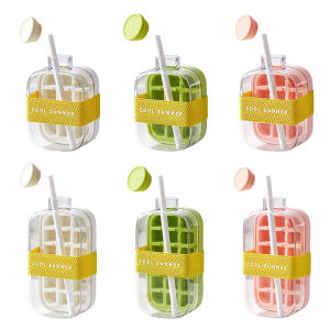 【New Arrival】 Easy-Release Silicone Ice Cube Tray with Bottle and Straw for Fast Ice Production and Cold Drinks