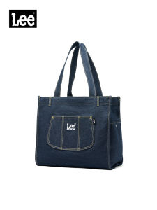 Lee Denim Tote Bag Large Capacity Single Shoulder Commuter Shopping Bag Casual Chic Style Soft Fabric Youth Suitable