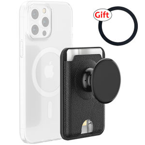 Grippopso Luxury 3 In 1 For Magsafe Leather Wallet Phone Card Holder Socket for Sangsung Xiaomi Huawei iPhone Mobile Phone