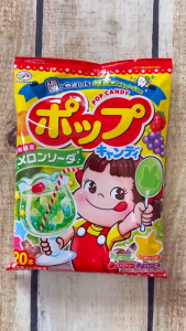 Kẹo mút Fujiya Pop Candy Nhật Bản trái cây 20 cây 4 vị (Nho Cam Dâu Melon Soda)