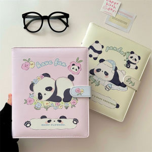 A5 Leather Bamboo Panda Style Photo Album Magnetic Loose-leaf