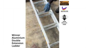Winner 8ft x 8ft Aluminium Double Extension Ladder 8 kaki x 8 kaki