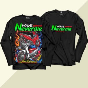 เสื้อยืด สกรีนลาย ค่ายโควัวชน สีดำแขนยาว K331 เนื้อผ้าCotton100%นุ่มใส่สบาย เสื้อรถเวฟ