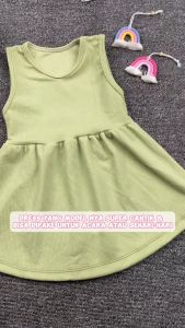 Dress Knit Leora 1-2 Tahun / Dres Cotton Rib Anak Perempuan Yukensi Adem Anak Cewek 1 2 3 Tahun Stretch Rajut Atasan Melar Lembut Tunik alinkidos
