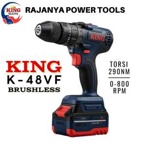MESIN BOR BATERAI KING 13MM 48Vf CORDLESS IMPACT DRILL 3MODE PROFESIONAL TOOLS