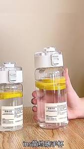 LoviRa 350/550ML Simplicity Water Bottle With Filter Transparent Plastic Portable Leak Proof Drink Cup