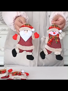 Christmas Plush Doll Ornaments Santa Claus Snowman Elk Pendant Xmas Tree Hanging Decorations