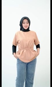 SHIFA TOP SIMPLE ATASAN WANITA BLOUSE KARET PINGGANG KEKINIAN