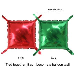 25pcs Multi-colored Double Sided Square Aluminum Foil Balloons Wall Backdrop Adult Wedding Birthday Party Celebration Decor