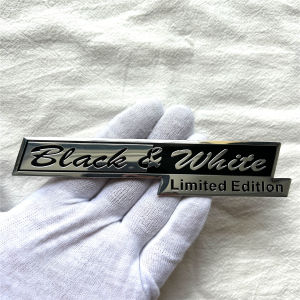 Aluminum alloy Black & White Limited Edition car logo is suitable for sticker decal decorative on the side of the trunk of the