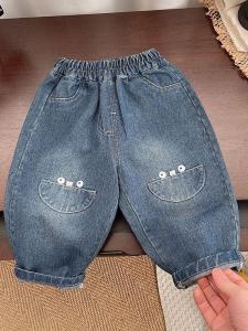 Boys Spring Autumn Denim Jeans 2025 New Style Kids Casual Carrot Pants Small Children Leisure Dad Pants Polyester Fiber
