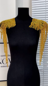 LOYO Tassel Chain Sequin Shoulder Patch Wedding Dress Performance Clothing Embroidery Accessories