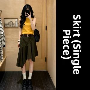 Ge·an·fei | 2026 New Fashion Sleeveless Yellow Top and Skirt Set Summer