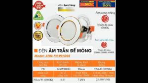 ( Bảo Hành 2 Năm )ĐÈN LED DOWNLIGHT ÂM TRẦN (7W -9W - Phi 90) ( KHỐI ĐÚC ) ĐỔI MÀU Và 1 Mầu Sáng Trắng ( Nguồn Liền )Siêu Sáng Tiết Kiệm Điện
