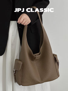 jpj | Litchi Pattern Leather Tote and Bucket Bag Soft Urban Commuter
