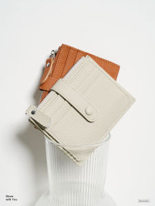 Momogigi Practical Top Layer Cowhide Leather Slim Large Capacity Genuine Leather Card Holder Wallet New Vintage Style for Youth