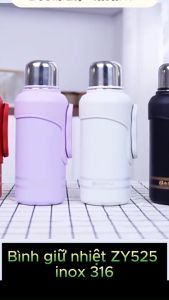 Bình giữ nhiệt inox 316 giữ nhiệt 24h 1000ml và 1500ml mã ZY525 có tay cầm gấp gọn có khay lọc trà lọc đá