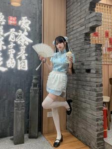 Chinese Cheongsam Short Dress Maid Uniform Halloween Christmas Cosplay Soft Girl School Uniform Skirt Traditional Chinese Style