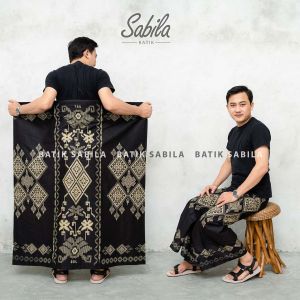 Sarung palekat batik motif balimon golden warna hitam