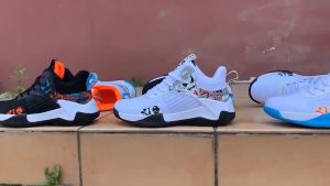 Basketball Spike Shoes For Men Breathable Korean Fashion High Cut Shock Absorption Running Shoes