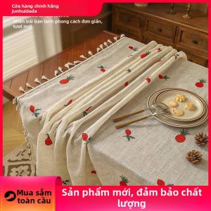 JUNHUIDA | Khăn trải bàn thêu linen mộc mạc