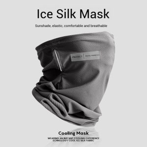 Motorcycle Riders Ice Silk Bandana - Anti-UV Face Mask with Ear Hooks | Windproof & Dustproof for E-Bike/ATV (Breathable Sun Scarf)