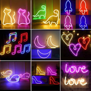 Night Tide Brand LED Flamingo Lamp Neon Moon Cloud Atmosphere Lamp Decoration Light Star Dolphin Shape Small Night Lamp