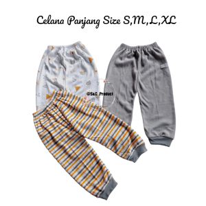 Promo New Celana Panjang Bayi Size S M L XL Motif Salur 3 pcs