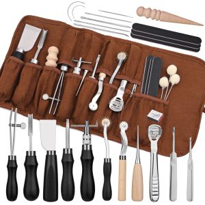 Fenrry 37Pcs Leather Work Tools Leather Hand Tools with Edge Skiver Sewing Tools Leather Craft Tools for Beginners