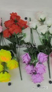 Bunga Mawar Rose Enji X5 (satuan) Bunga Artificial / Bunga Plastik / Bunga Dekorasi / Pernikahan