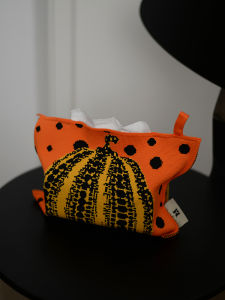 Nordic Style Knitted Paper Towel Holder Tablecloth Decorative Storage Box Drawstring Design for Living Room And Dining Table