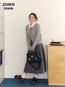 ZHANGDAREN | Bộ Quần Áo Len Nữ Cỡ Lớn Kiểu A-Line Cho Mùa Thu