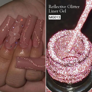 Gold Silver Reflective Glitter Liner Gel Nail Polish Pull Line Graffiti Painting Stripe DIY French Nails Art Design Drawing Gel