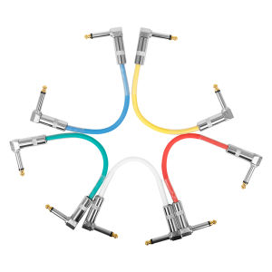IRIN | IRIN 15 CM Guitar Effect Pedal Cable 6.35mm Low Noise Shielded Audio Cable Right Angle Copper Cord Wire Guitar Accessories