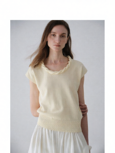 epoque de rueen | Women Slim Fit Cotton Tencel Blend Knit Tee
