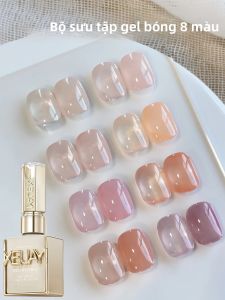 Bộ Sơn Móng Tay Gel Màu Hồng Băng XEIJAYI 15ML Gồm 8 Màu Dùng Đèn UV/LED Bộ Dụng Cụ Làm Móng Nghệ Thuật Tự Làm Cho Kỳ Nghỉ